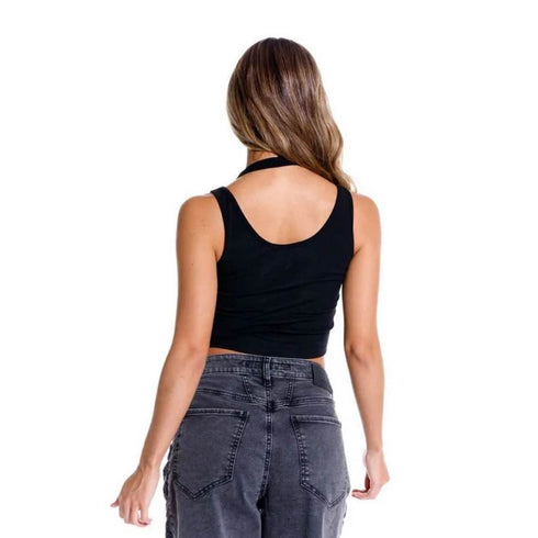 CROP TOP NEGRO SERENITY GIRBAUD